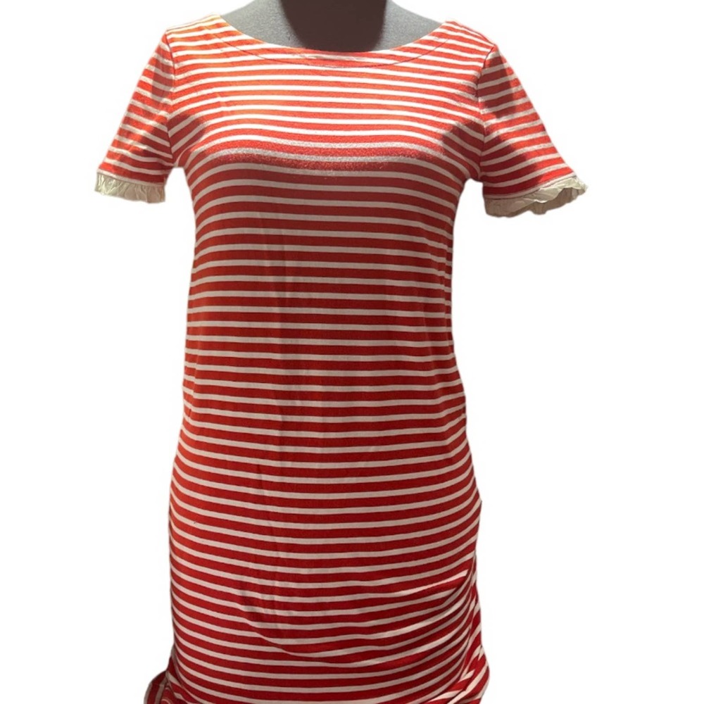 J. CREW Red and White Stripe Cotton Dress - Size XXS